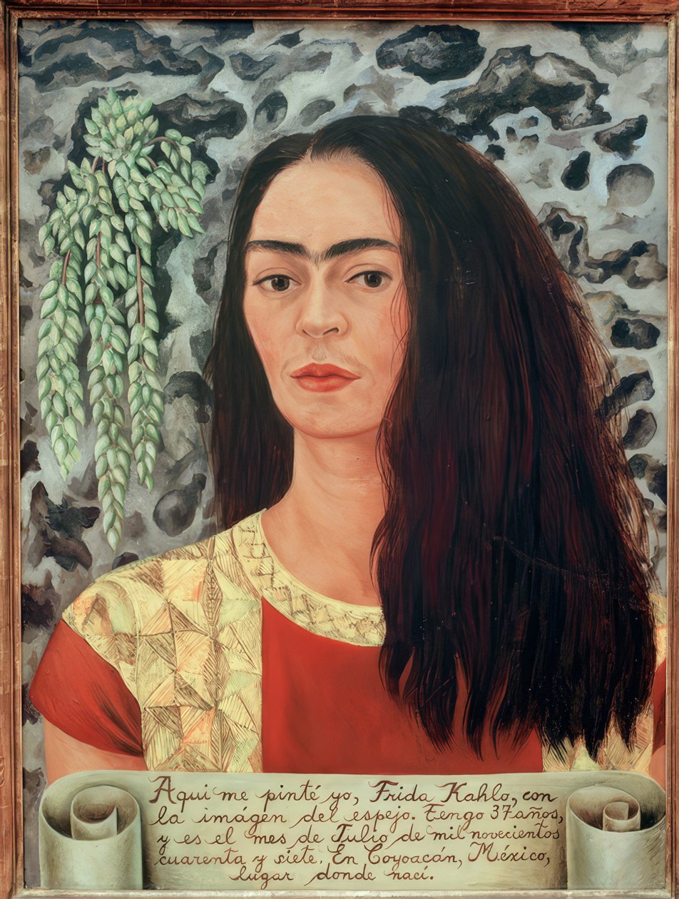 Omakuva löysillä hiuksilla tekijältä Frida Kahlo