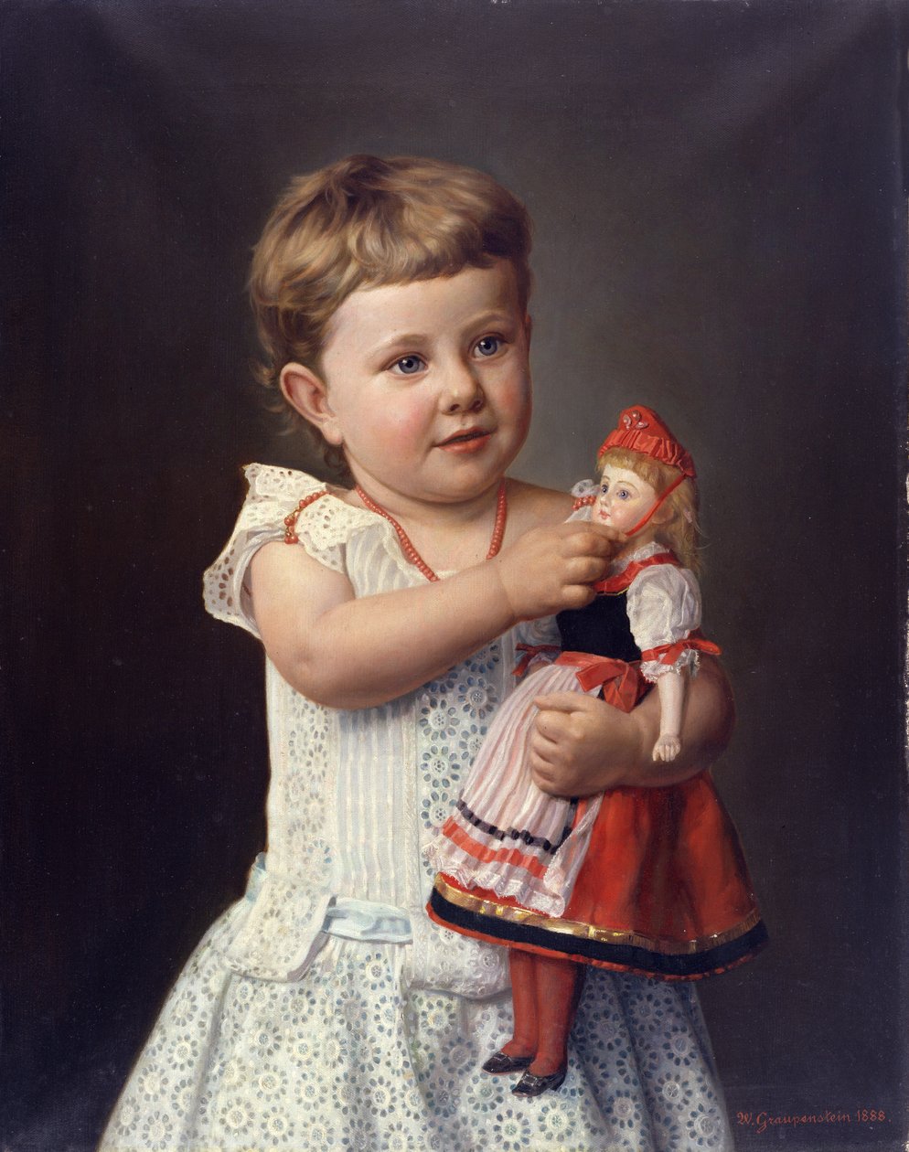 Taiteilijan tyttärentytär Olga Graupenstein, 1888 tekijältä Friederich Wilhelm Graupenstein