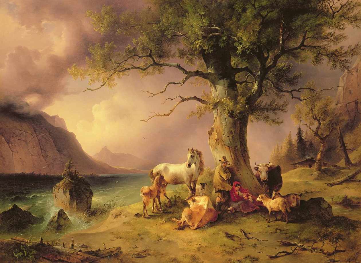  Suojeleva puu noin 1840 tekijältä Friedrich Gauermann