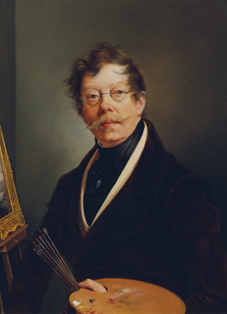 Omakuva maalaustelineessä tekijältä Friedrich Johann Gottlieb Lieder