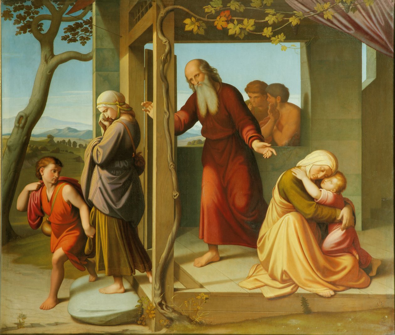 Hagarin karkotus, 1841 tekijältä Friedrich Overbeck