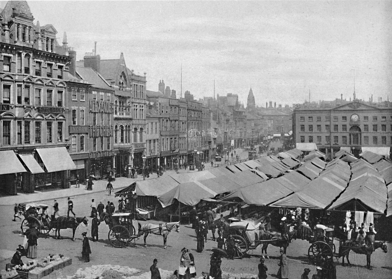 Nottingham: The Market-Place, c1896 tekijältä Frith and Co