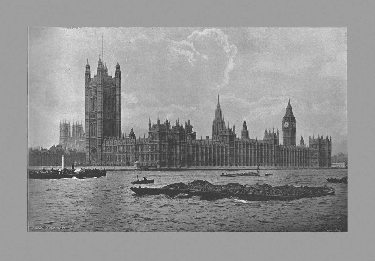 The Houses of Parliament, Lontoo, 1900 tekijältä Frith and Co