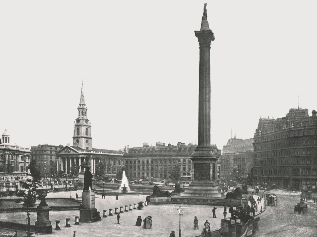 Trafalgar Square, Lontoo, 1895. tekijältä Frith and Co