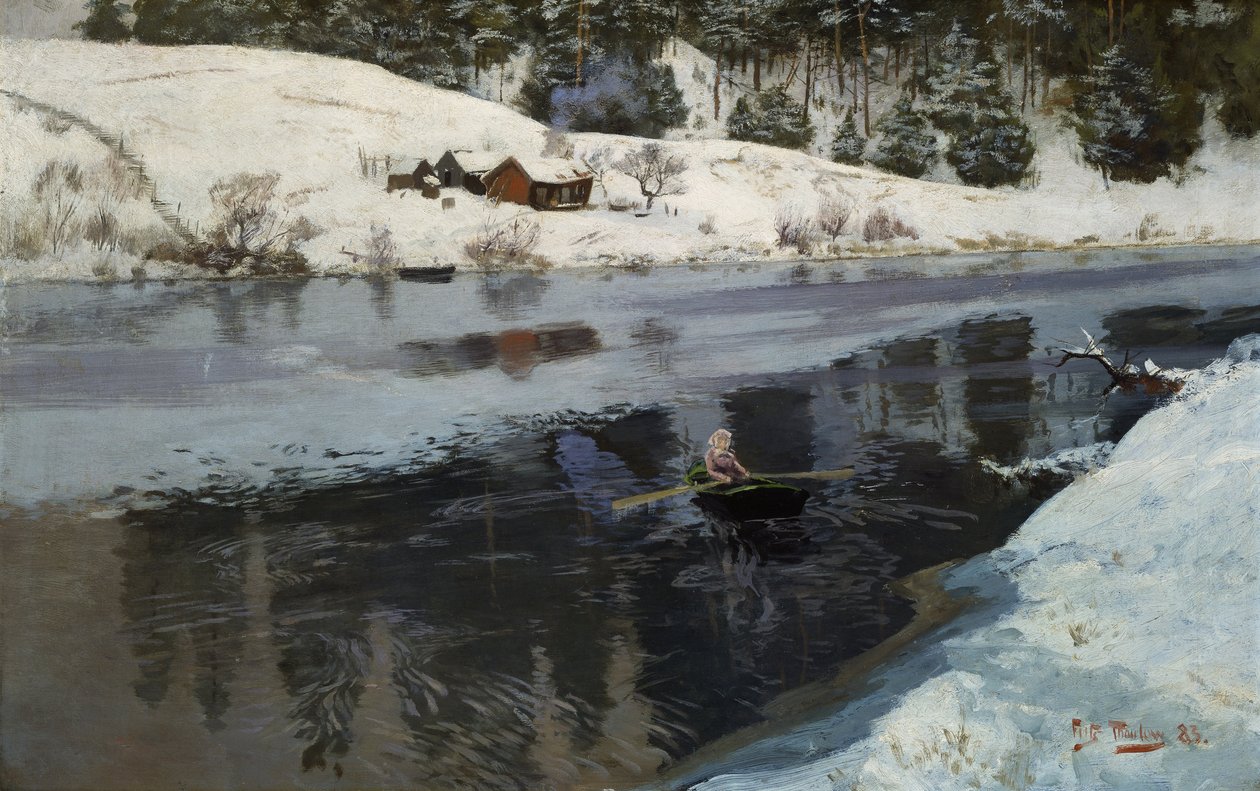 Talvi Simoa -joella tekijältä Fritz Thaulow