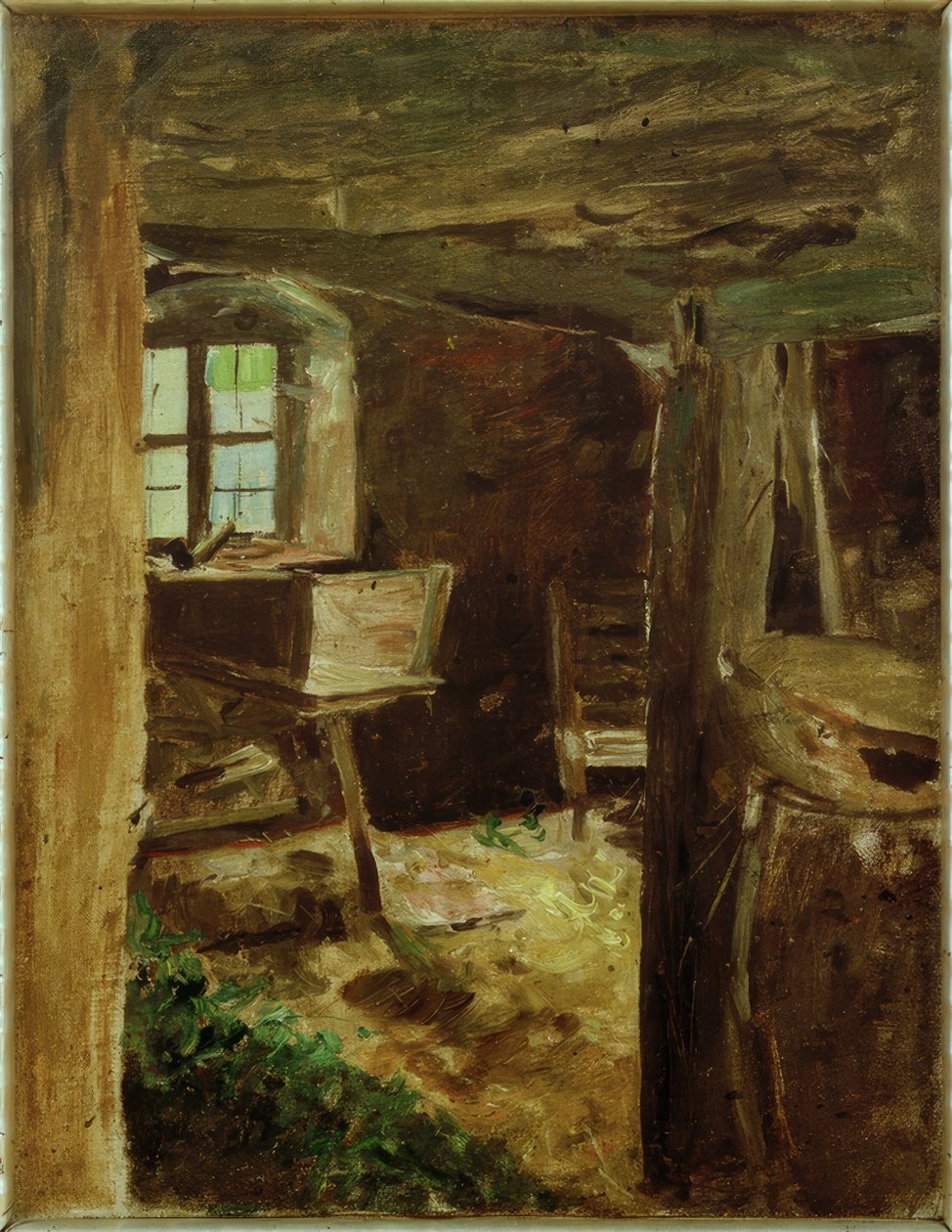 Interieurstudie zu "Die Weisen aus dem Morgenland" tekijältä Fritz von Uhde