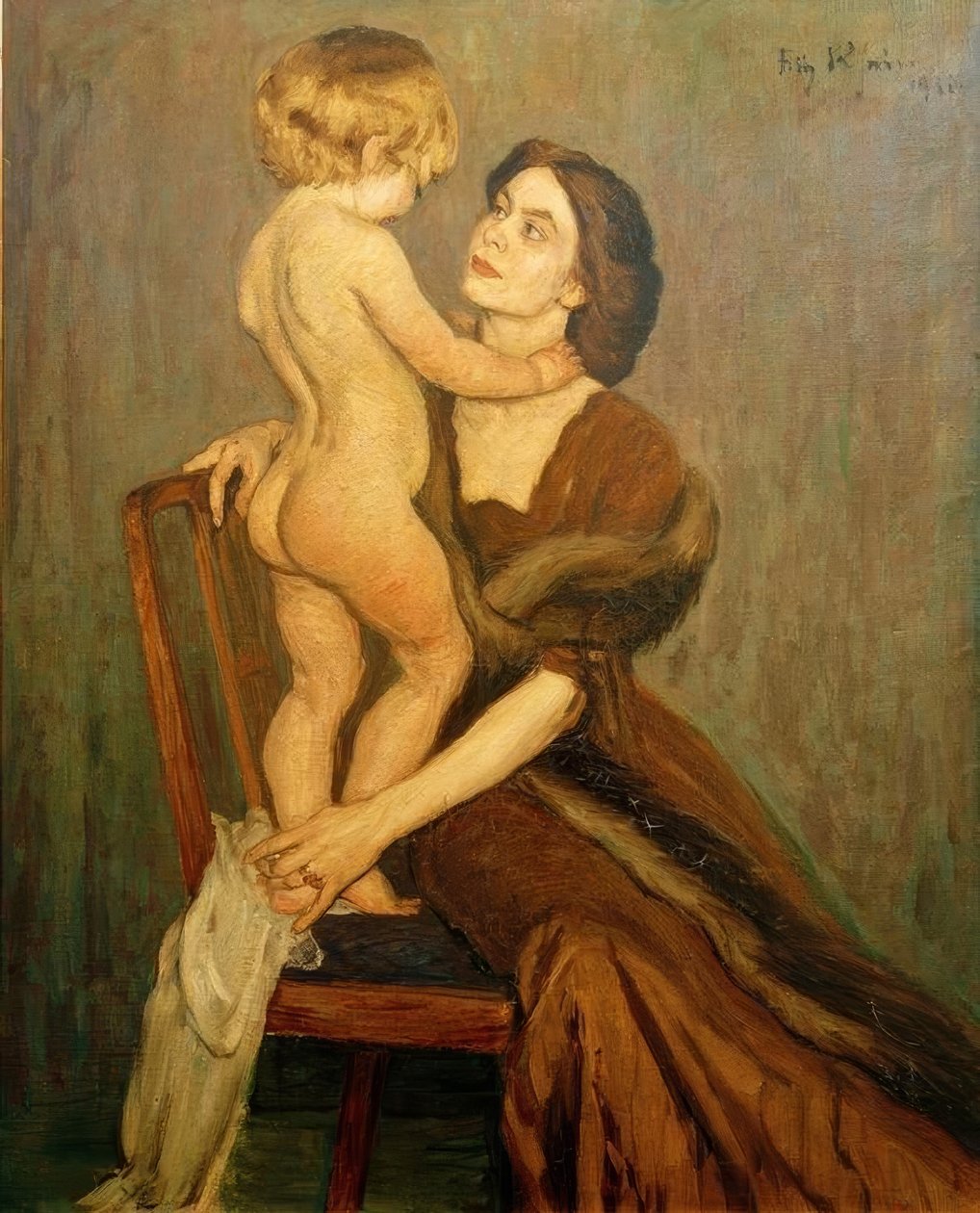 Nainen lapsen kanssa tekijältä Fritz Rhein