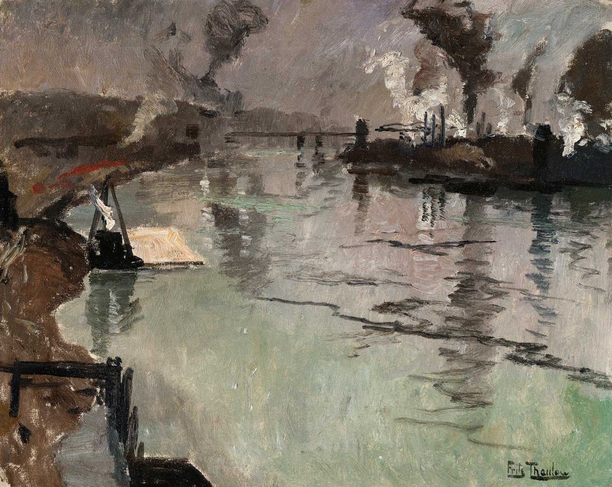 Savupiiput joen varrella tekijältä Frits Thaulow