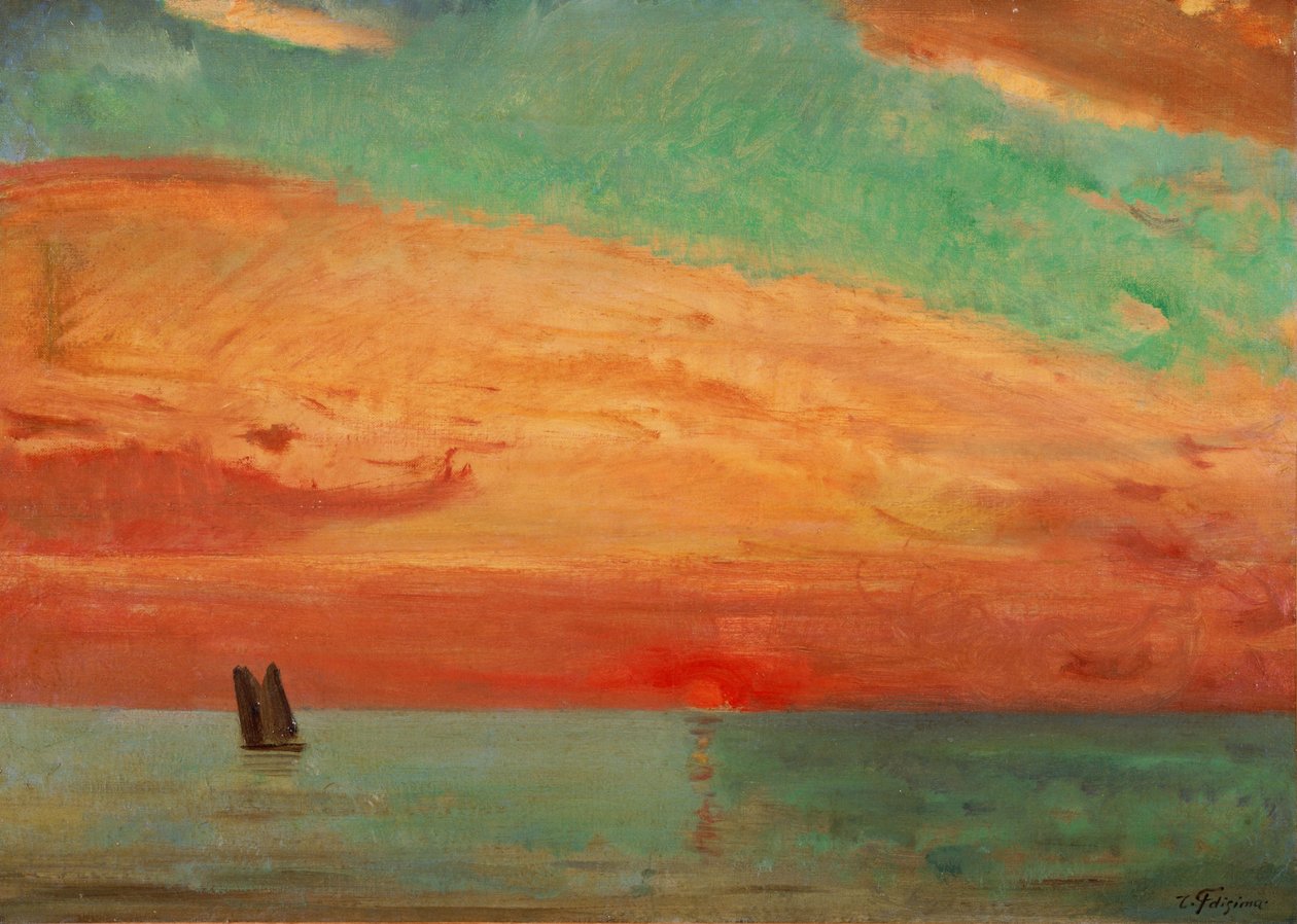 Auringonnousu Itämeren yllä tekijältä Fujishima Takeji