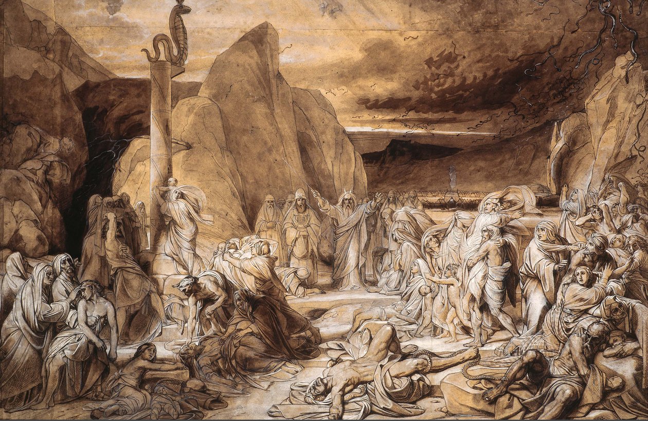 The Brazen Serpent Study, 1839. tekijältä Fyodor Antonovich Bruni