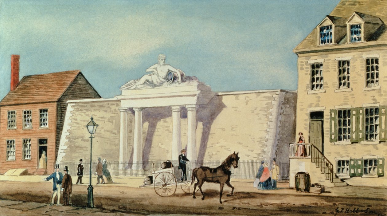 Manhattan Company Reservoir, 1825 tekijältä G.P. Hall und Sohn
