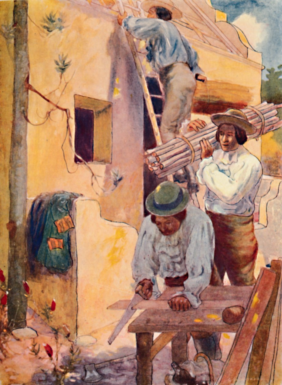 Hugenotit rakentamassa kotitilojaan, 1909 tekijältä GS Smithard