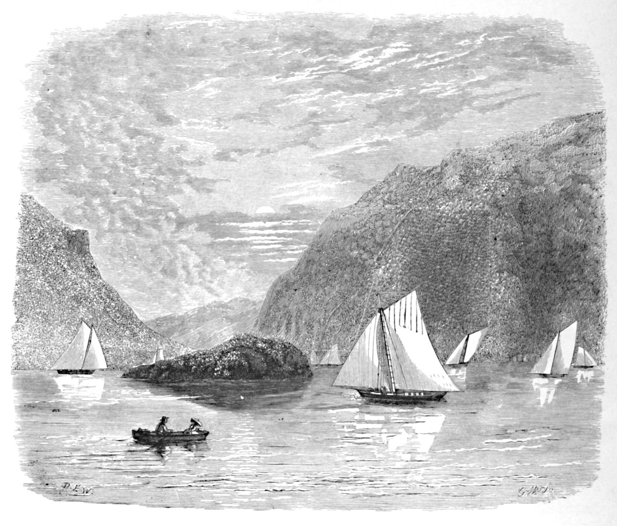 Sisäänkäynti Highlandsiin lähellä Newburghia, 1883 tekijältä G. Wyand
