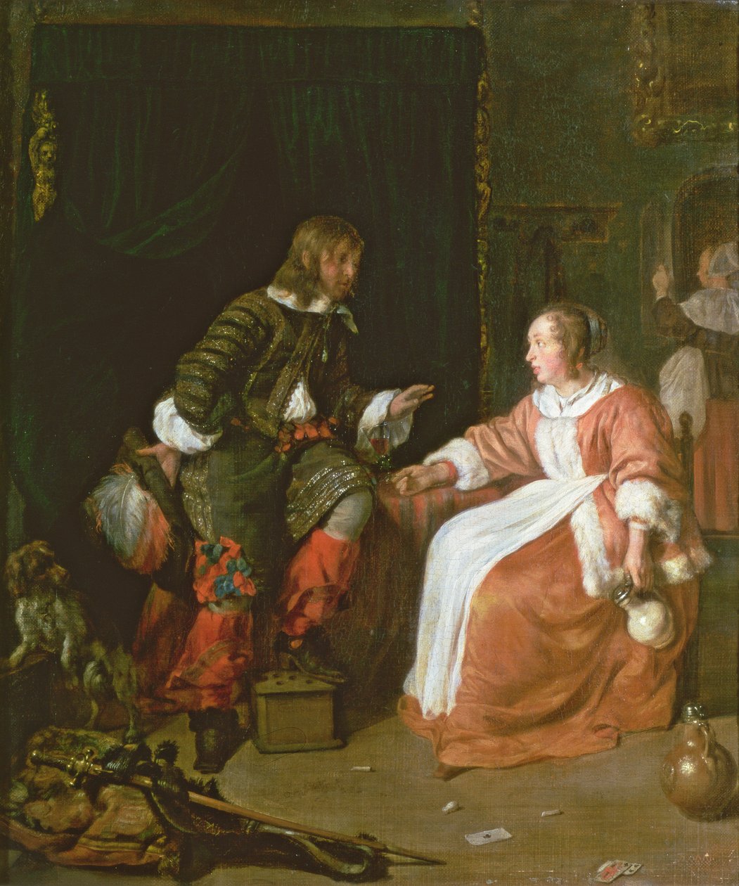 Piika ja upseeri, n. 1660-70 tekijältä Gabriel Metsu