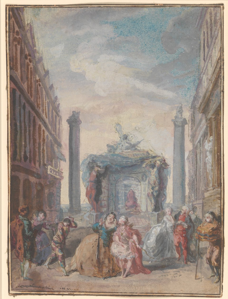 Venetsialaiset festivaalit vuoden 1759 jälkeen. tekijältä Gabriel de Saint Aubin