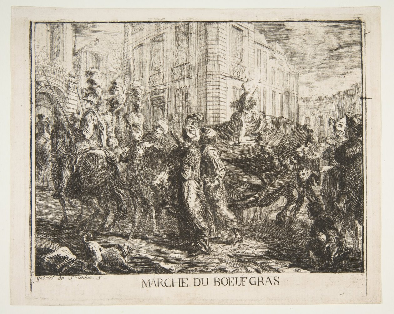 Rasvatun naudanlihamarkkinat, 1750. tekijältä Gabriel de Saint Aubin