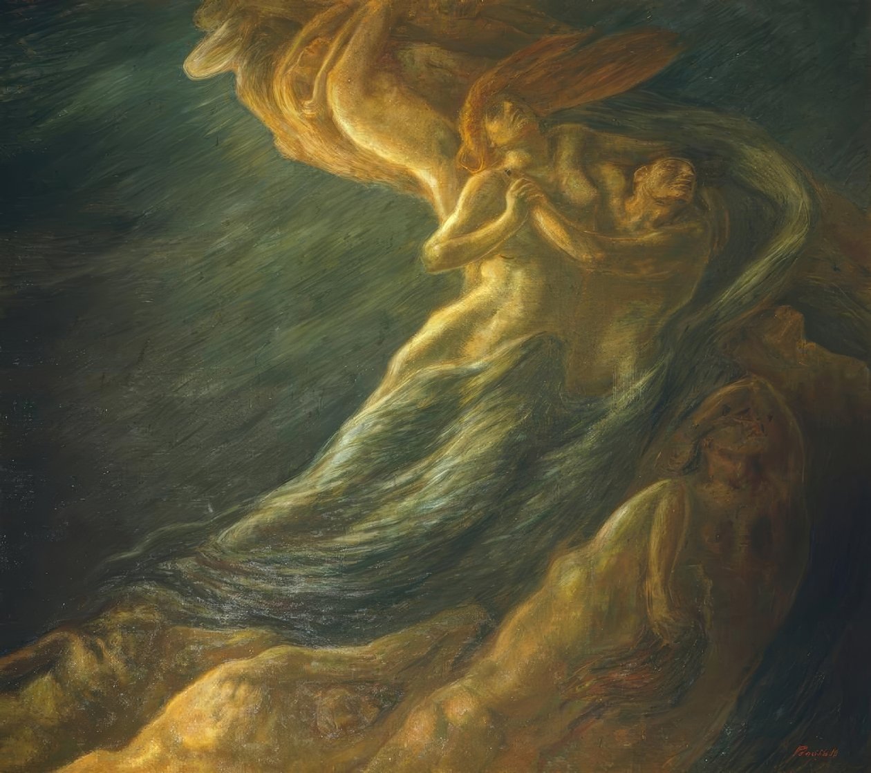 Paolo ja Francesca, 1901, tekijältä Gaetano Previati