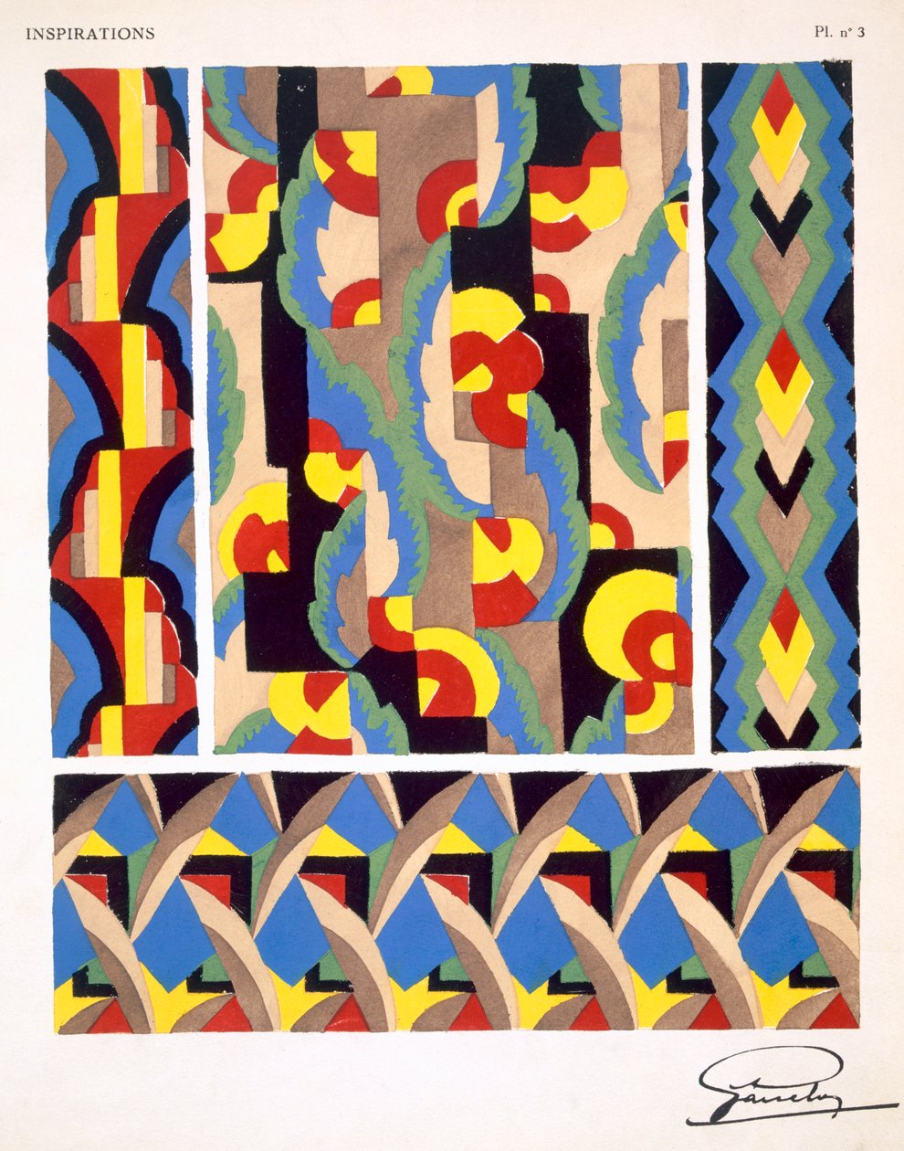 Levy 3, teoksesta "Inspirations", julkaistu Pariisissa, 1930-luku tekijältä Gandy