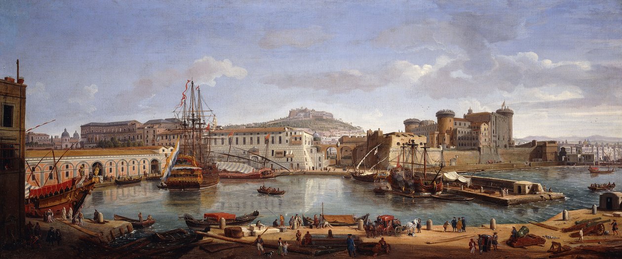 Darsena, Napoli, n. 1702 tekijältä Gaspar van Wittel