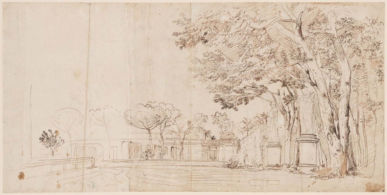 Villa Medicin puutarhat tekijältä Gaspar van Wittel