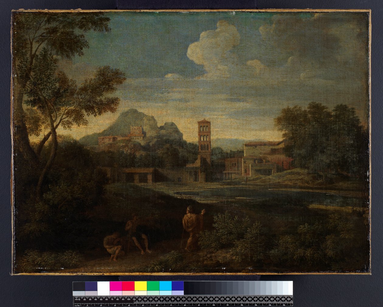 Maisema hahmoineen, ennen vuotta 1675 tekijältä Gaspard Poussin Dughet