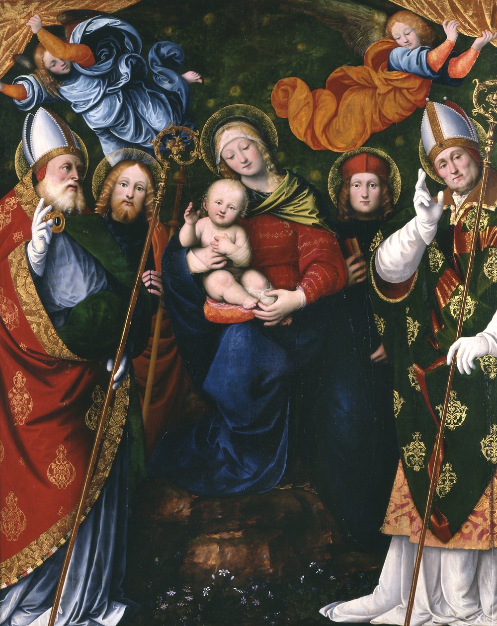 Madonna, lapsi ja pyhimykset, 1516 (paneeli) tekijältä Gaudenzio Ferrari