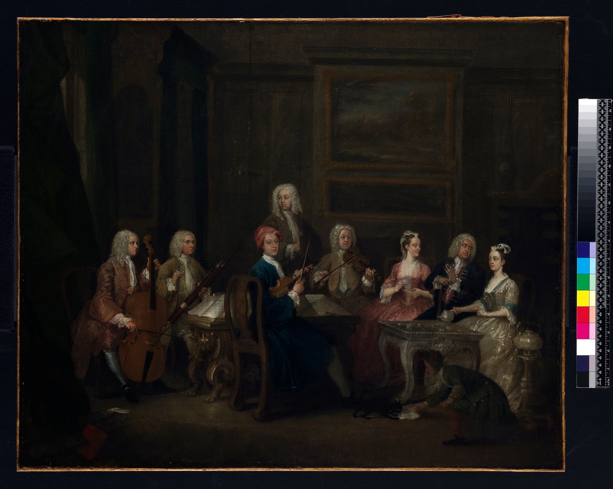 Musiikkijuhla: Mathias-perhe, n. 1730 tekijältä Gawen Hamilton