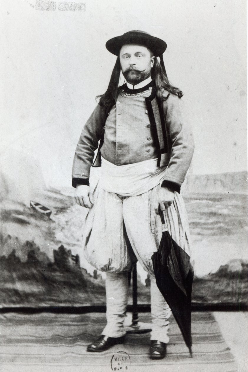 Emile Zola (1840-1902), valokuvattu Quimperissa (bw-kuva) tekijältä Genot