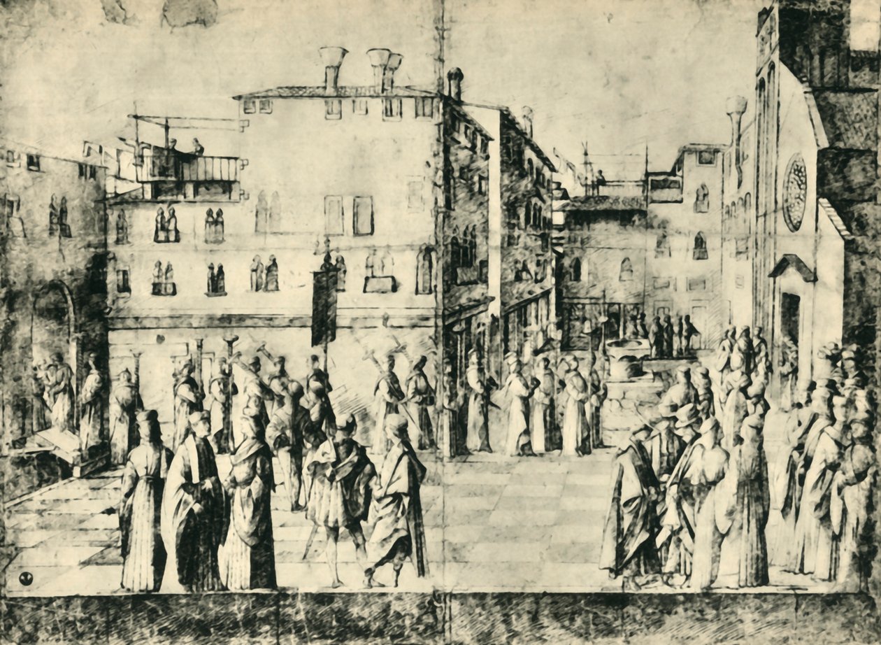 Kulkue Venetsiassa, 1400-luvun puolivälissä, 1943. tekijältä Gentile Bellini