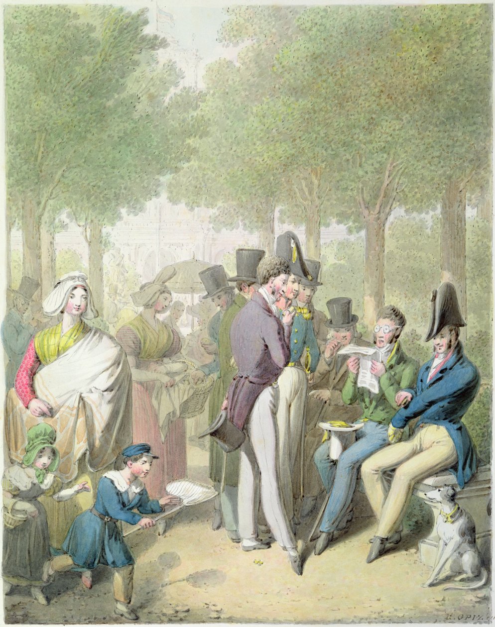 Jardin des Tuileries, Tableau de Parisista tekijältä Georg Emanuel Opitz