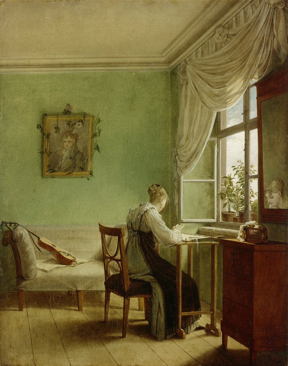 Naisen kirjonta, 1812 tekijältä Georg Friedrich Kersting