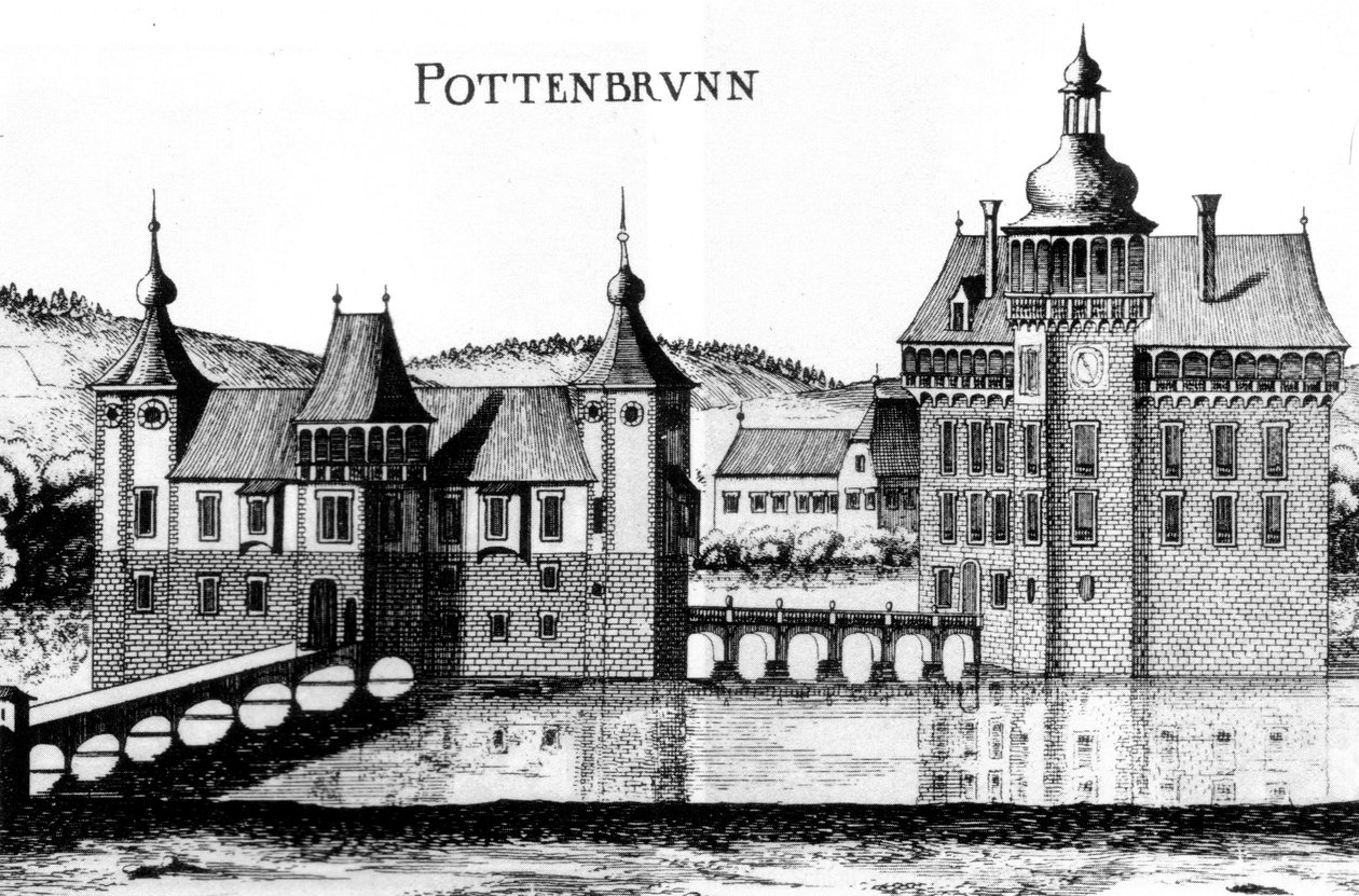 Das Schloss Pottenbrunn Stin von Georg Matthäus Vischer von 1672 tekijältä Georg Matthaus Vischer