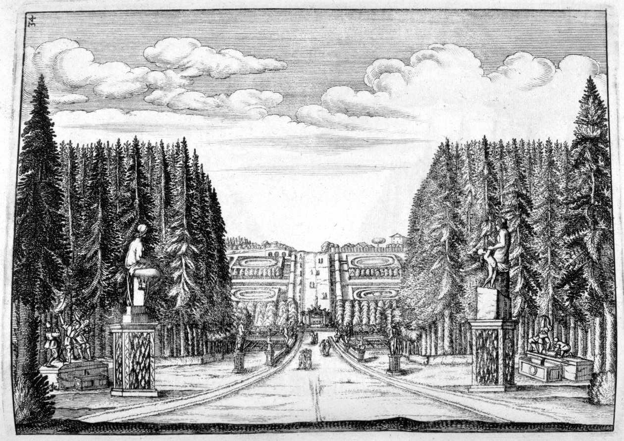 Linnan ja puutarhan suunnittelu, 1664 tekijältä Georg Andreas Bockler