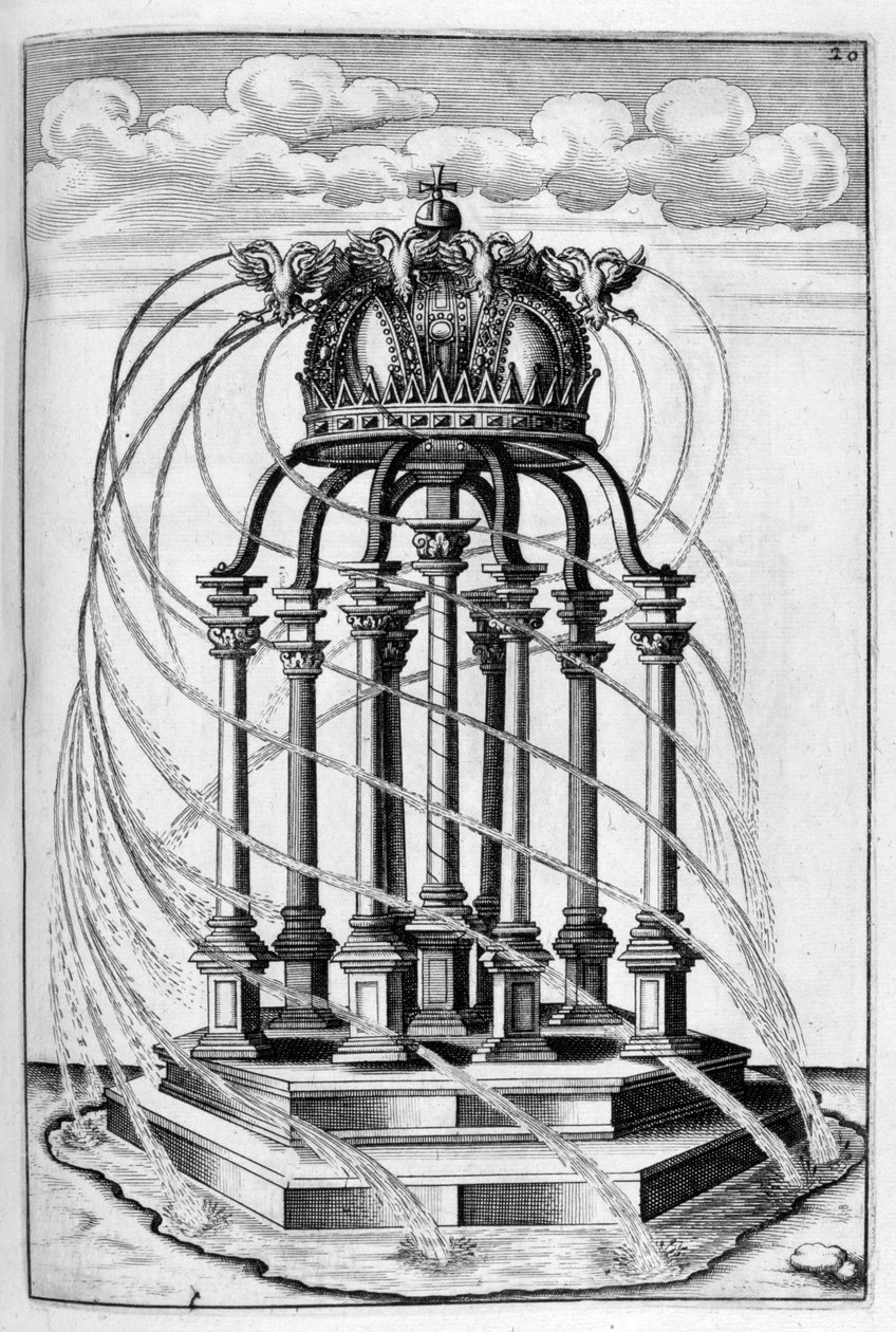 Suihkulähdesuunnittelu, 1664 tekijältä Georg Andreas Bockler