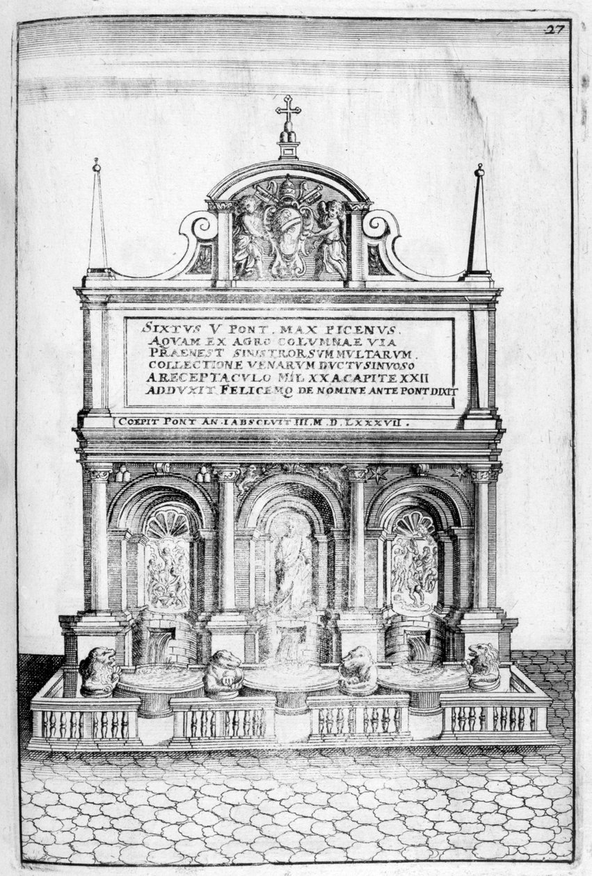 Suihkulähdesuunnittelu, 1664 tekijältä Georg Andreas Bockler