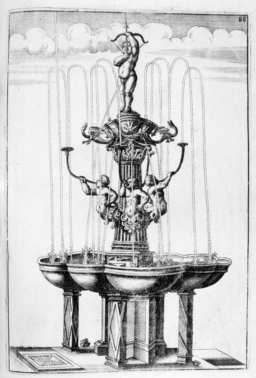 Suihkulähdesuunnittelu, 1664 tekijältä Georg Andreas Bockler