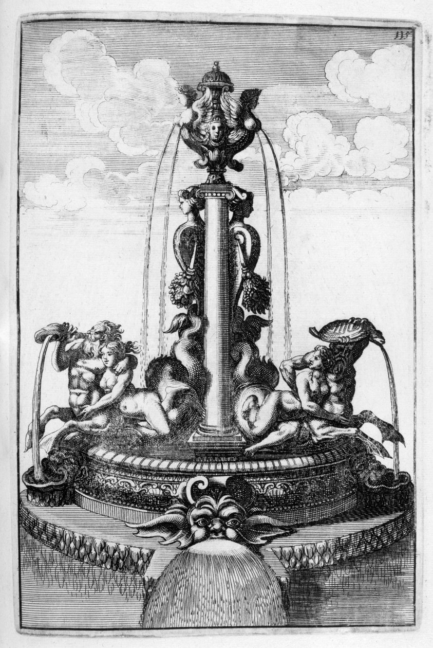 Suihkulähdesuunnittelu, 1664 tekijältä Georg Andreas Bockler
