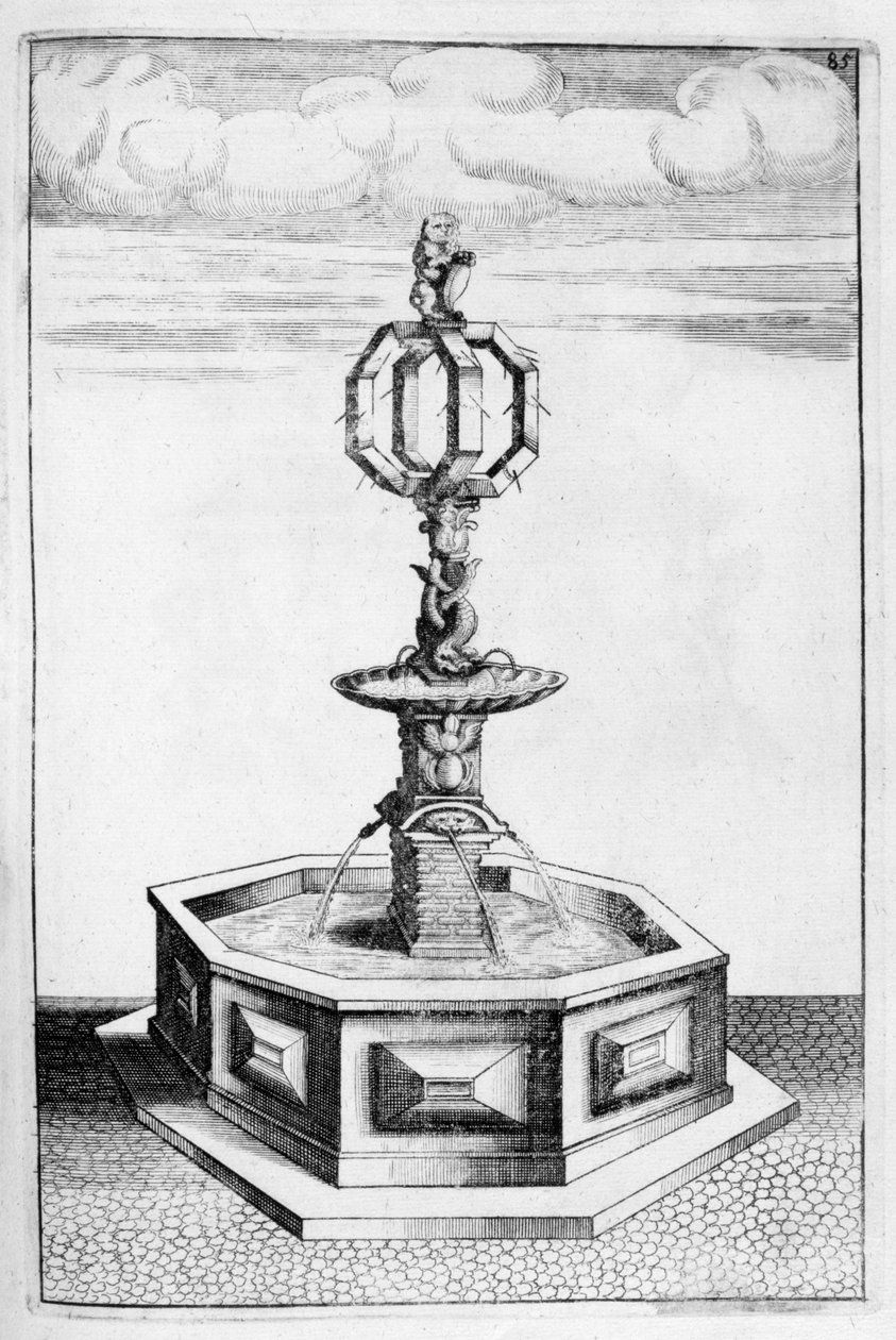Suihkulähdesuunnittelu, 1664 tekijältä Georg Andreas Bockler