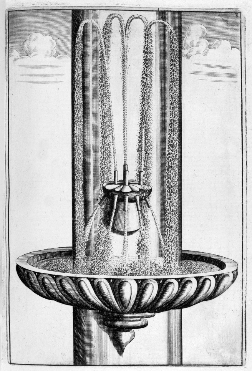 Koristeellinen suihkulähdesuunnittelu, 1664 tekijältä Georg Andreas Bockler