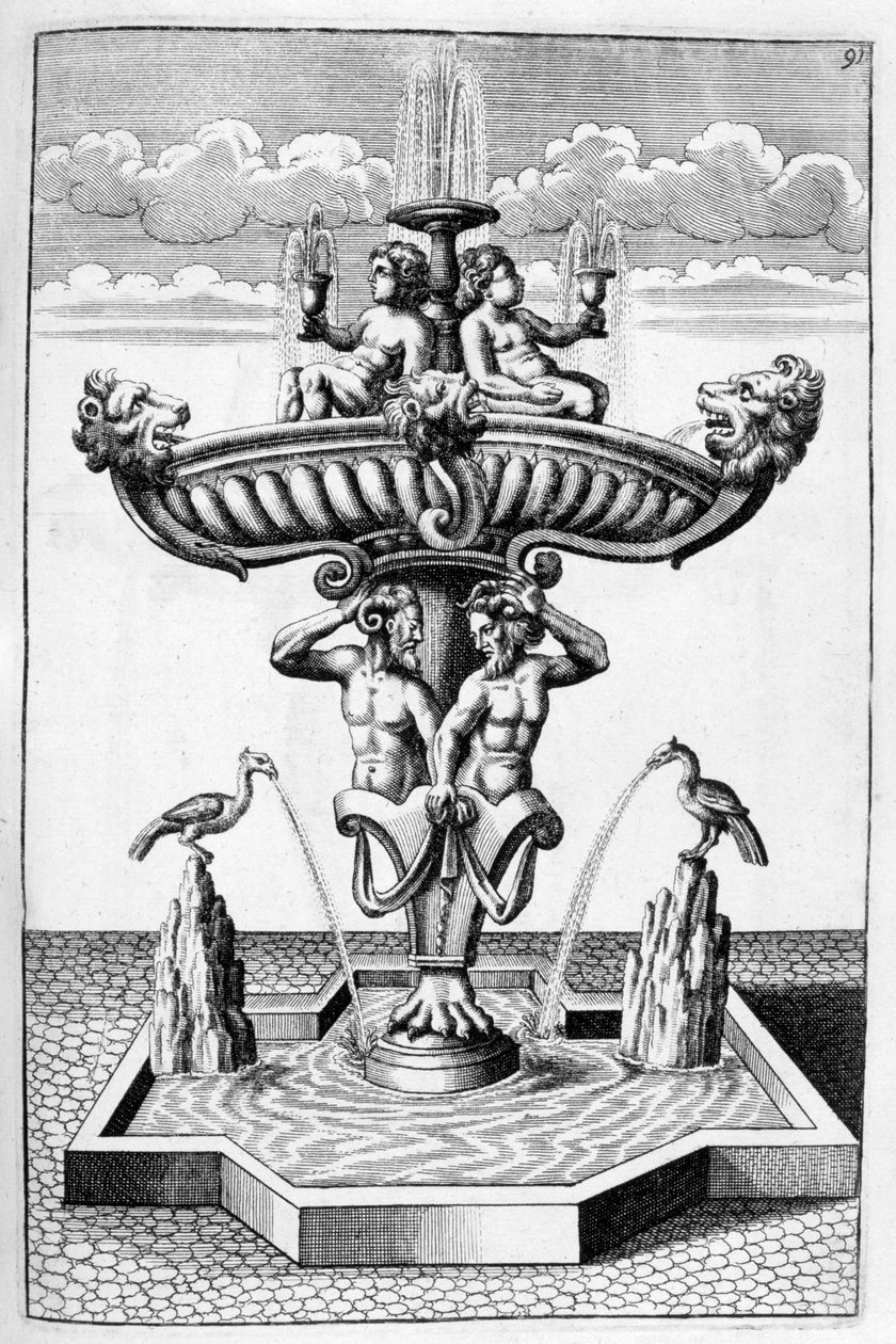 Koristeellinen suihkulähdesuunnittelu, 1664 tekijältä Georg Andreas Bockler