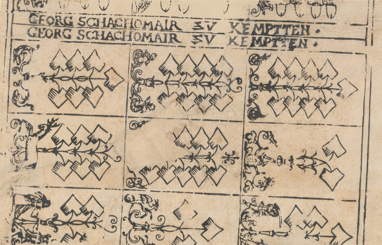 Pelikorttiarkki, 1575-1600. tekijältä Georg Schachomair