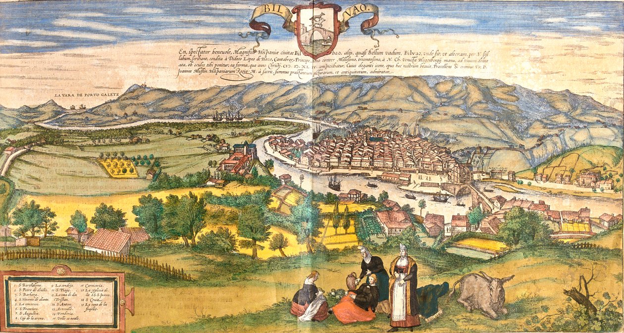 Bilbao, Espanja tekijältä Georg and Hogenberg Franz (1535 90) Braun