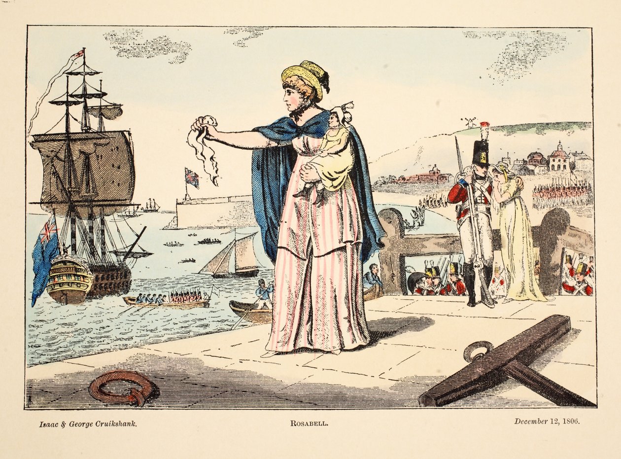 Rosabell, pubi. 1806 (käsinvärinen kaiverrus) tekijältä Isaac, Robert and George Cruikshank