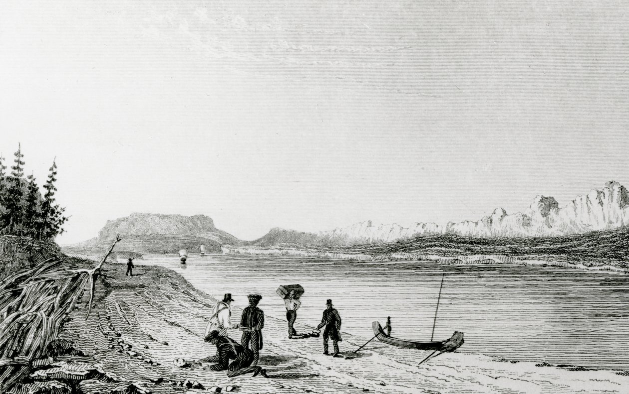 Osa Kalliovuoristoa, Mackenzies-joki, 1828. tekijältä George Back