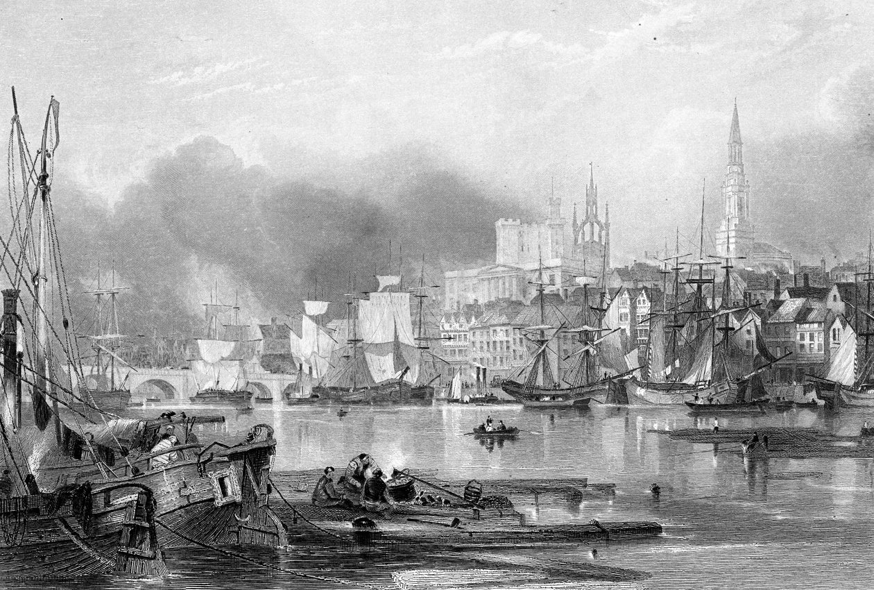 Newcastle-upon-Tyne, kaiverrus Edward Finden tekijältä George Balmer