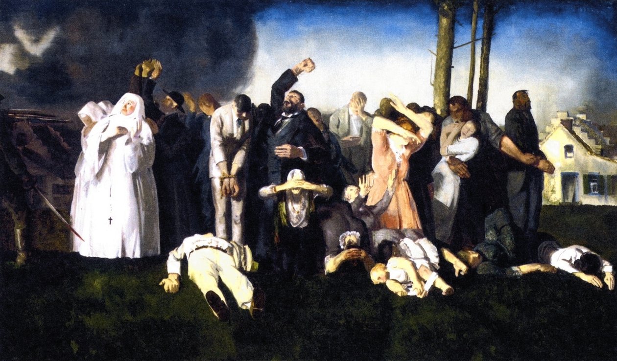 Verilöyly Dinantnissa tekijältä George Wesley Bellows