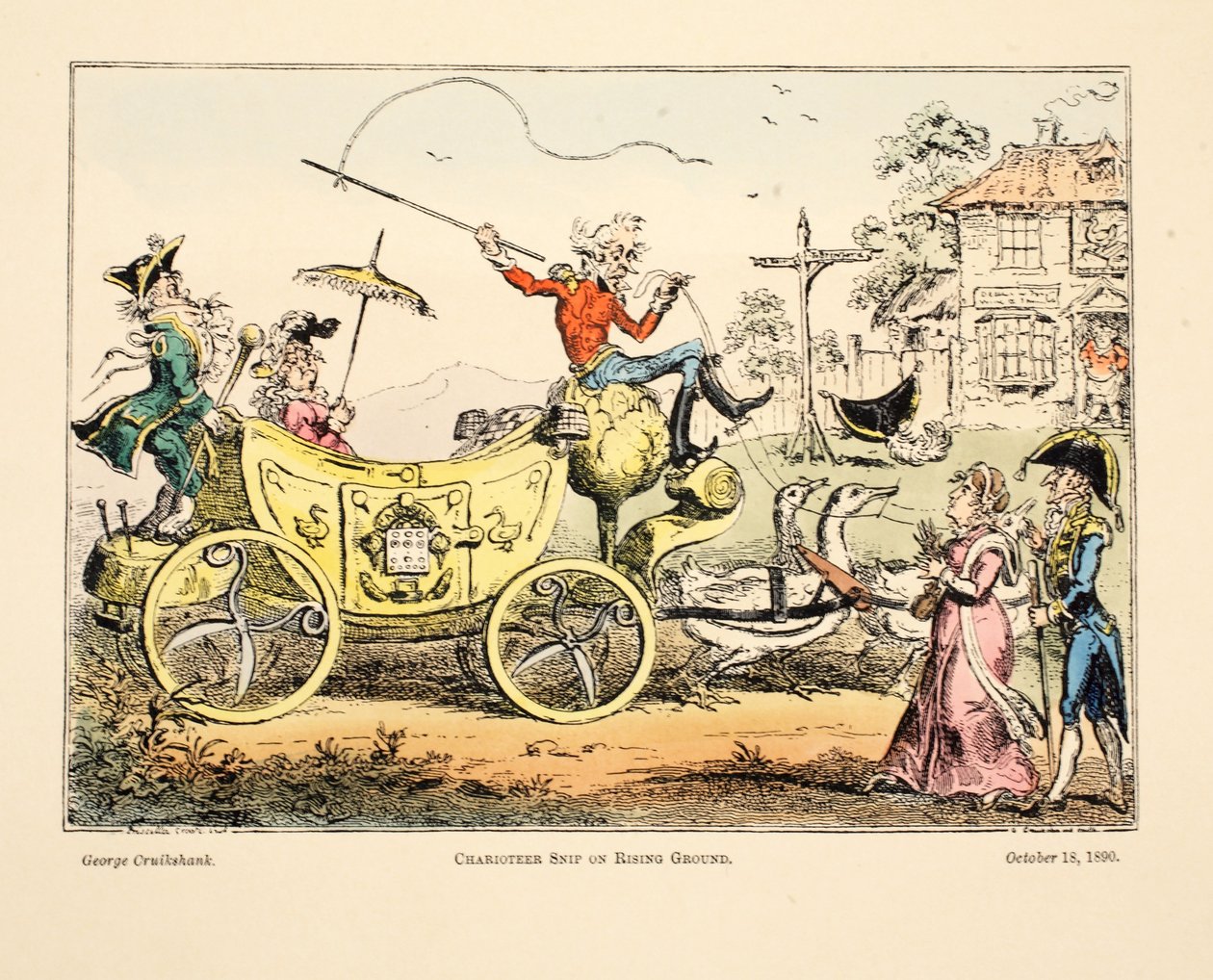 Charioteer Snip on Rising Ground, 1890 (käsinvärinen kaiverrus) tekijältä George Cruikshank