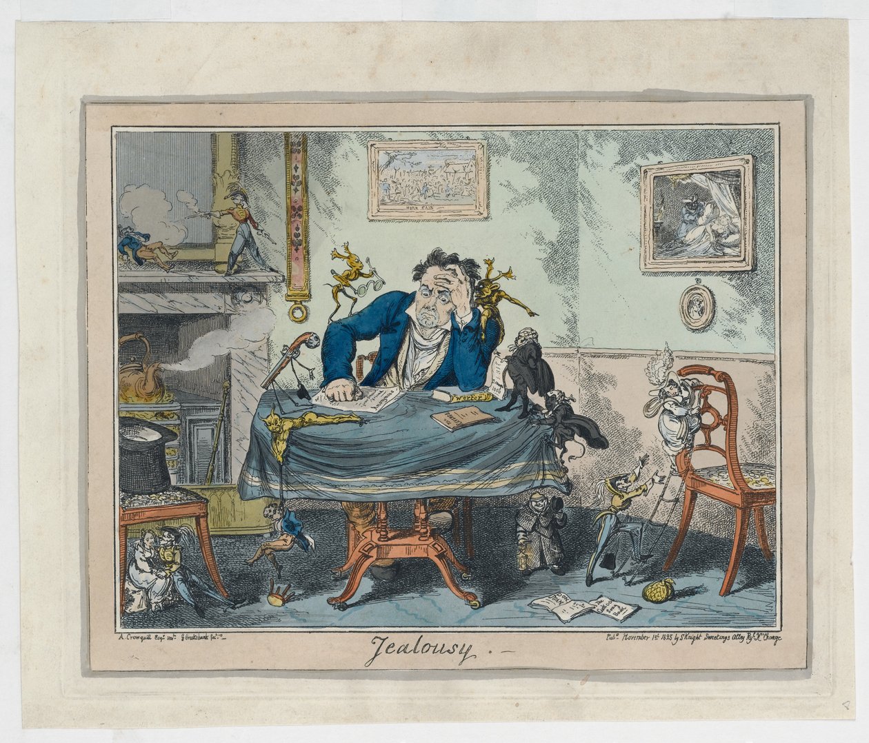 Kateus, 1825 (käsinvärinen kaiverrus) tekijältä George Cruikshank