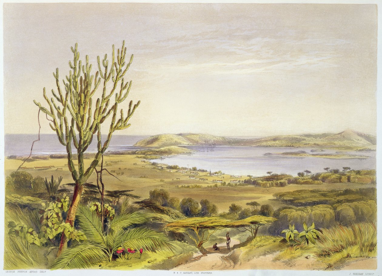 Durban, Port Natal, levy 28 The Kafirs Illustratedista, kaivertanut J. Needham, 1849 tekijältä George French Angas