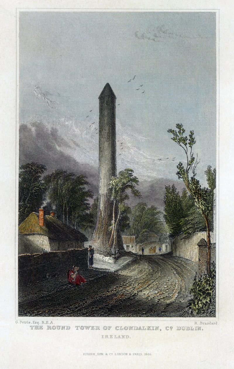 Clondalkinin pyöreä torni, kaiverrus Robert Brandard, 1844 tekijältä George Petrie